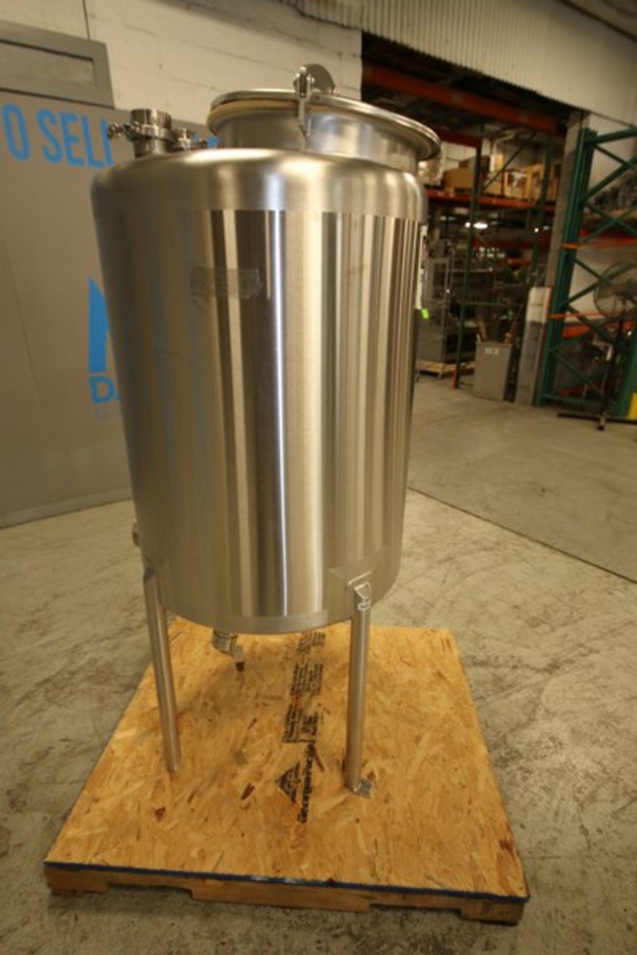 Aprox. 100 Gallon Dome Top, Cone Bottom S/S Vertical Tank / Balance Tank, SN 63 14 14307, with Top - Image 8 of 9