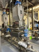 Acrison S/S Weight-Loss-Differential Weigh Feeder, with S/S Infeed Funnel & Baldor Motor, Mounted on