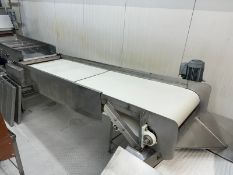 Straight Section of Transfer Conveyor, with Aprox. 30” W Rubber Belt, Peak to Floor Dims.: Aprox.