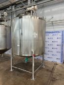 Feldmeier 1,000 Gal. S/S Single Wall Mix Tank, S/N E-830-00, Internal Vessel Dims.: Aprox. 62