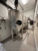 300 gallon 304 Stainless Steel Cone Bottom Fermenter. Manufactured by Apex Brewing Supply. Built