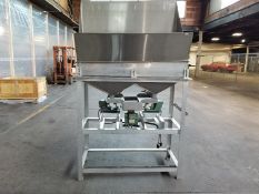 FMC All S/S Dual Lane Hopper Feeder with (3) FMC Vibratory Feeders, Model F-T 10 A, Hopper