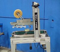 Belcor 150 Semi-Automatic Top and Bottom Pressure Sensitive Box Taper/Case Sealer, S/N 150-9628,