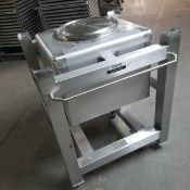 Sanitary Stainless Steel Tote. 75gal, 284lit, 10 sf. 32'' x 32'' x 46'' Conical botton 4 inch