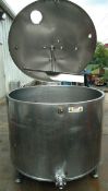 Floor Standing Aprox. 250 Gal. Stainless Steel Mix Tank / Steam Kettle Floor Standing with Lift