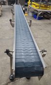 DORNER Sanitary Conveyor Table top on legs, all stainless steel construction. 10'' large x 10'
