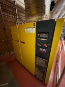 2018 Kaeser 50 hp Air Compressor, M/N SFC 37, S/N 1131, 460 Volts, 3 Phase, with Square D Safety