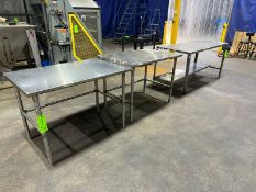 (3) S/S Tables, 1-Aprox. 4 ft. L x 30