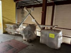 (2) S/S Incline Auger Screw Conveyors, with (3) S/S Hoppers