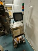 Domino Ink Jet Coder, Type: Touch Panel Type 3, S/N 8709500202, Mounted on Portable Cart