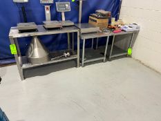 (3) S/S Tables, 1-Aprox. 48