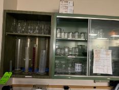 Lot of Assorted Lab Glassware & Plasticware, Includes Beakers, Graduated Cylines, & Other Assorted