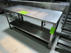 S/S Table, with S/S Bottom Shelf (LOCATED IN WEYMOUTH, MA)