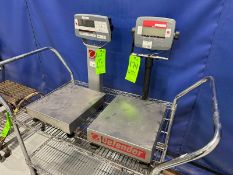 (2) Ohaus S/S Platform Scales, M/N Defender 3000 & T31P, with S/S Platforms & Digital Displays