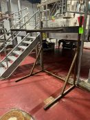 Roll Rack, with (2) Rods for Rolls (LOCATED IN WEYMOUTH, MA)