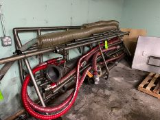 Lot of Assorted Transfer Hose, Piping & S/S Rack
