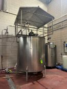 Will-Flow Corp. 1,000 Gal. S/S Jacketed Vertical Tank, S/N 38744, Shell Thick 0.104, Jacket 55