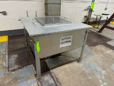 S/S Single Wall Feed Hopper, with S/S Lid, Hopper Dims.: Aprox. 3.5 ft. L x 3.5 ft. W x 2.5 ft.