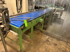 Seco Infeed Conveyor to Cartoner, with Blue Plastic Interlock Conveyor Belt, with Drive
