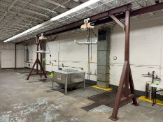 (2) Coffing 1-Ton Hoists, with (2) S/S Super Sac Attachments, with Hand Controls, Includes 2-Ton