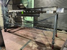 S/S Straight Section of Auger Conveyor, with Baldor 1 hp Motor, Mounted on Portable Frame