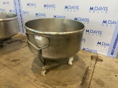 S/S Portable Totes, Circular, Internal Dims.: Aprox. 38” Dia. x 20” Deep, Mounted on Portable