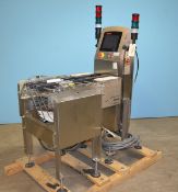 Thermo Scientific Model Versa8120 S/S Two Lane Chain Checkweigher. Air Blast Reject. Line Speed 20