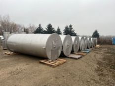 Aprox. 1,500 Gal. S/S Tank with Wing Top Door with Hook Locks, Sprayball, (2) Lift Anchors, (1) 1-