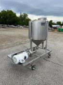 Aprox. 70 Gal. CIP Tank, S/S Frame, (4) Swivel Locking Casters, Baldor 150 GPM Pump, (1) 2-1/2