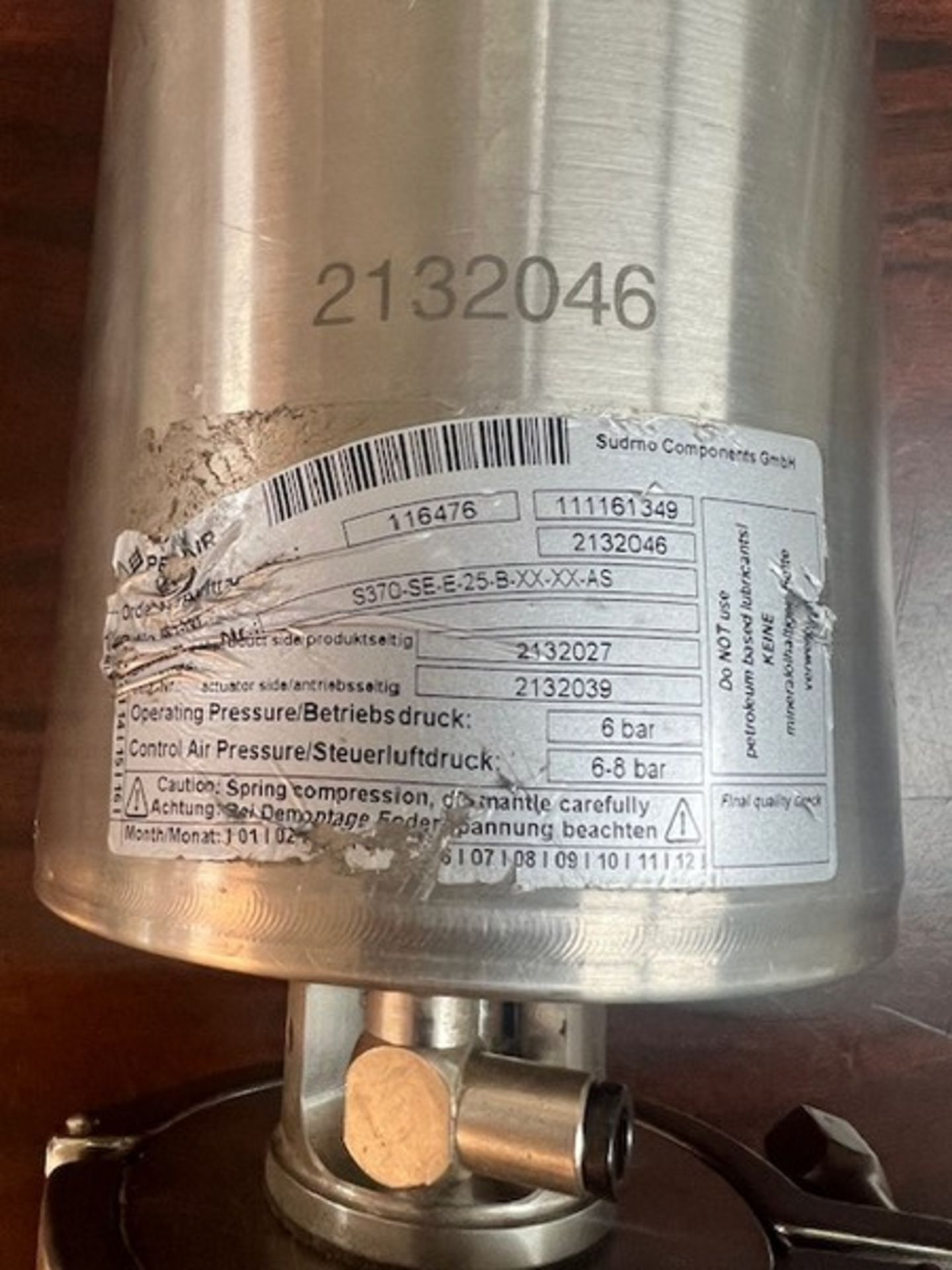 Lot of (3) Air Valves consisting of (2) Sudmo 2" Crossbody Air Valves with Stainless Stems and (1) - Image 3 of 10