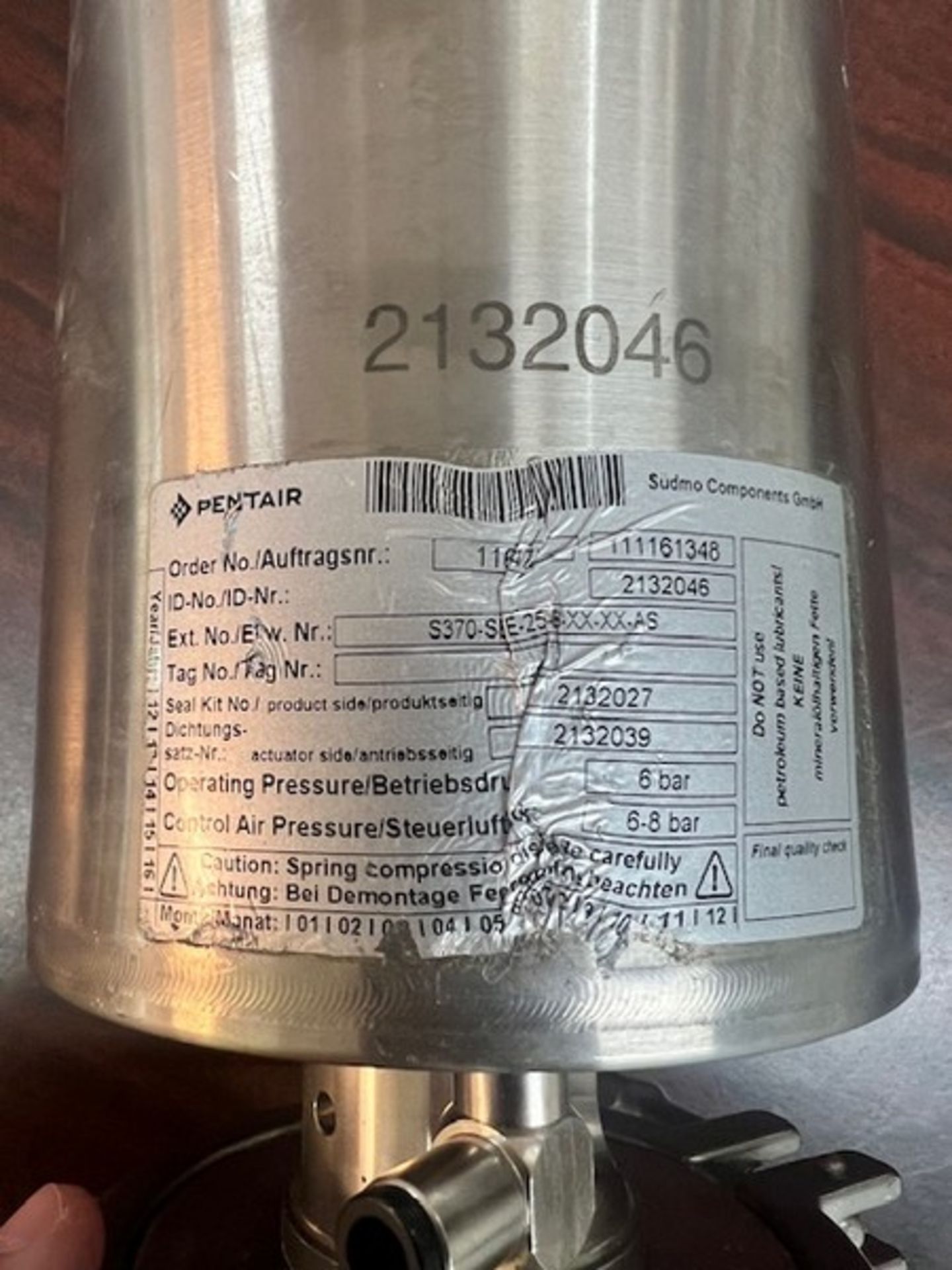 Lot of (3) Air Valves consisting of (2) Sudmo 2" Crossbody Air Valves with Stainless Stems and (1) - Image 6 of 10