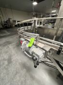 90 DEGREE PRODUCT CONVEYOR, APPROX. 5 IN. W X 112 IN. L