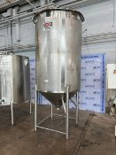 Walker 600 Gal. S/S Single Wall Tank, M/N CB, S/N 4228, 304 SS, with Cone Bottom, with Aprox. 3