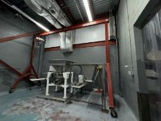 Coffing 1-Ton Electric Hoist with 2-Ton Cross Beam Uprights, Mounted on Portable Frame(RIGGING,