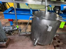 Aprox. 150 Gal. S/S Single Wall Balance Tank, Internal Vessel Dims.: Aprox. 3 ft. Tall x 3 ft. Dia.,