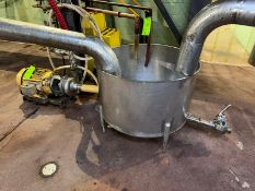 Aprox. 80 Gal. S/S Single Wall Balance Tank, Internal Vessel Dims.: Aprox. 1.5 ft. Tall x 3 ft.