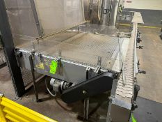 S/S Accumulation Table, Table Top Dims.: Aprox. 5 ft. L x 5 ft. W, with Drive Plexi-Glass Guide