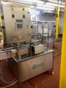 2021 PACKLINE 2-UP ROTARY CUP FILLER, MODEL NBM-2, S/N PL100405,  CURRENTLY SET UP TO RUN BERRY