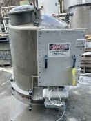 60 CUBIC FOOT; 4’ DIAMETER x 9’ HIGH AZO STAINLESS HOPPER WITH BIN ACTIVATOR AND SIDE MOUNTED PULS