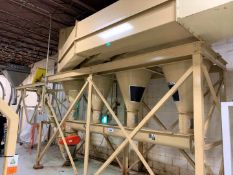 FOUR CYCLONE SYSTEM WITH BOTTOM SCREW CONVEYOR AND ROTARY VALVE