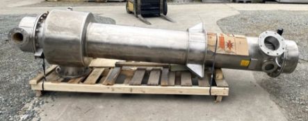 18” DIAMETER X 11’-6” TALL VERTICAL 304 STAINLESS STEEL SHELL AND TUBE CONDENSER