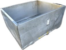 2098 GALLON (85 CU FT) STAINLESS TANK CATCH BASIN / TOTE WITH FORKLIFT POCKETS
