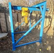 2 TON HARRINGTON HOIST WITH FRAME FOR BULK BAG UNLOADING
