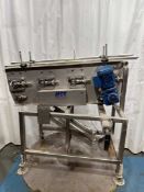 6” WIDE NCC AUTOMATED SYSTEM PRODUCT CONVEYOR WITH DRIVE & STAINLESS STEEL STAND.