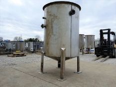 Used 585 Gallon Stainless Steel Tank, Open Top with Pipe Coils