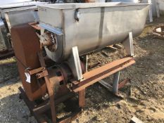 Used Approximately 18 Cubic Foot Stainless Steel Ribbon Blender, Dimensions: 24