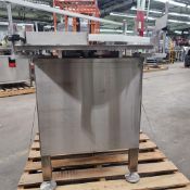 Capmatic infeed Turntable all in stainless steel 39 Inch. Diam. 220 volts, 60 hz, 1 ph. year 2019.