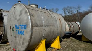 Used Approximately 4,000 Gallon Horizontal Stainless Steel Tank, Capacity: 4,000 Gallon, Dimensions: