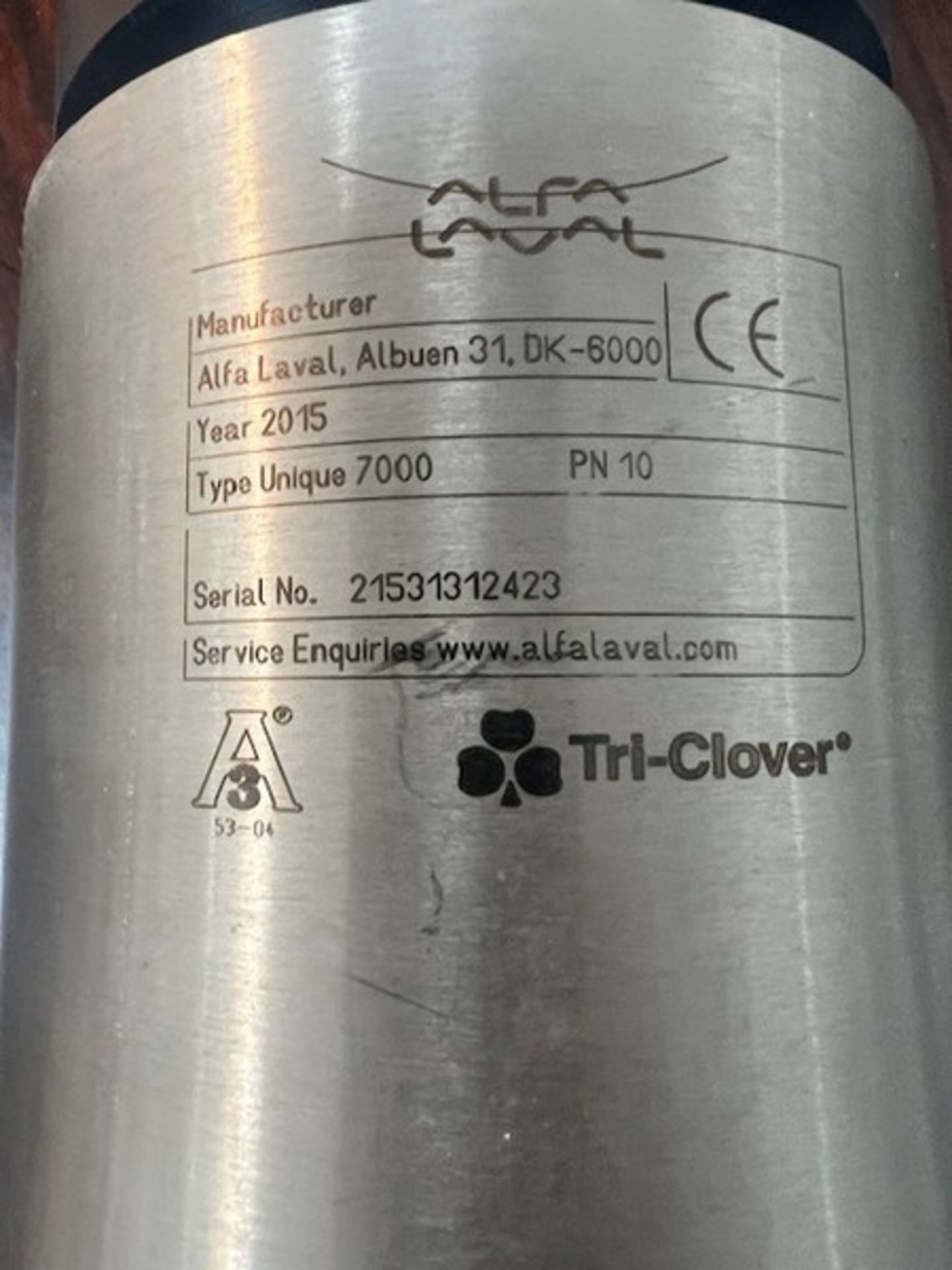 Alfa Laval 2.5" Type Unique 7000 Stop Air Valve, S/N 21531312423 with Stainless Stem (Loading Fee $ - Image 6 of 7