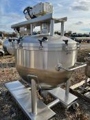 Used Approximately 200 Gallon Stainless Steel Mix Kettle - Manufacturer: Lee Industries, Capacity: